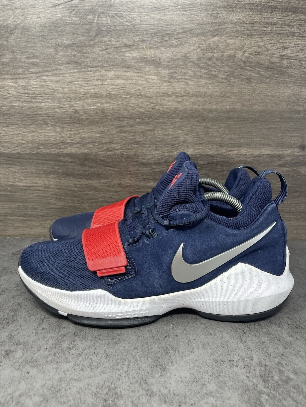 Nike PG 1 USA Obsidian Red Silver Size 9 Mens Basketball Shoes 878627-900